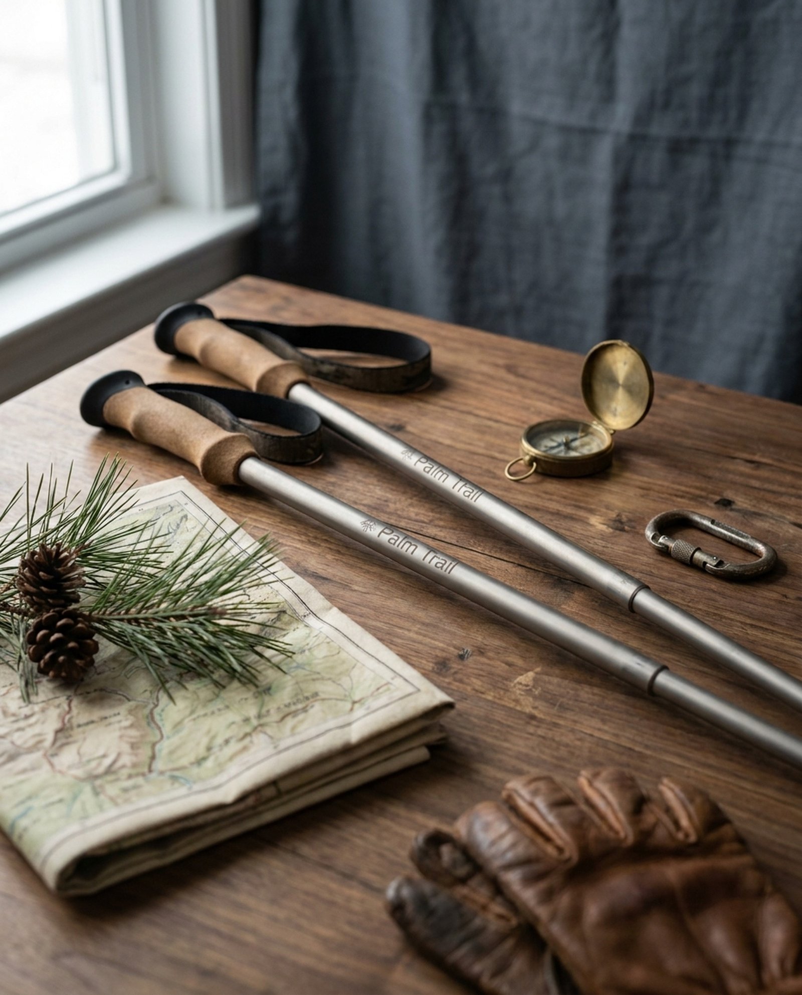 Titanium Alloy Trekking Poles — Pair